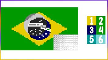 Flag Pixel Art Color by Number imagem de tela 1