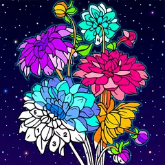 Flowers Glitter Coloring Art アプリダウンロード