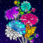 Icona Flowers Glitter Coloring Art