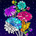 Flowers Glitter Coloring Art أيقونة