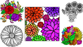 2 Schermata Flowers Glitter Coloring Art
