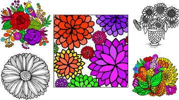 Flowers Glitter Coloring Art capture d'écran 2