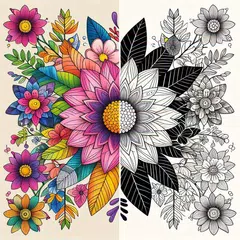 Flowers Color by Number Icon