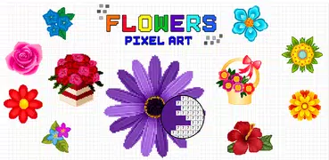 Flowers Pixel Art Coloring