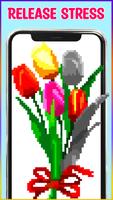 Flowers Pixel Art Coloring Ekran Görüntüsü 3