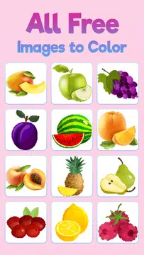 Screenshot 1 for Fruits Pixel Color by Number