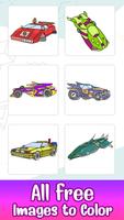 Futuristic Cars Color by Numbe Poster