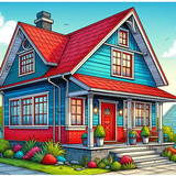 House Color By Number Zeichen