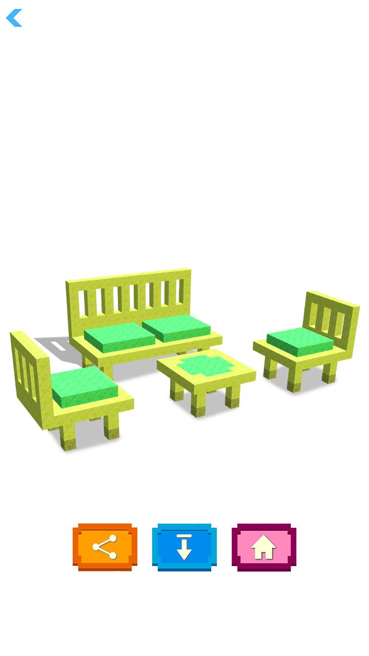 Download House Interior 3D Color by Number - Voxel Coloring for ...