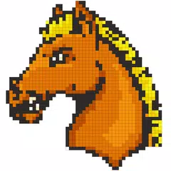 Horse Pixel Art Coloring Book Icon