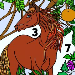 Horse Glitter Color by Number Icon