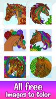 Horse Glitter Color by Number Poster