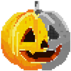 ikon Halloween Pixel Art Coloring