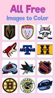 Ice Hockey Logo Pixel Art Book ポスター