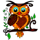 Owl Color by Number Birds Art icono