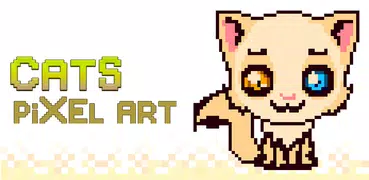 Cats Pixel Art Coloring Book