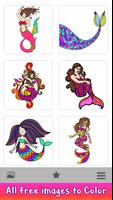 پوستر Mermaid Color by Number: Adult Coloring Book Pages