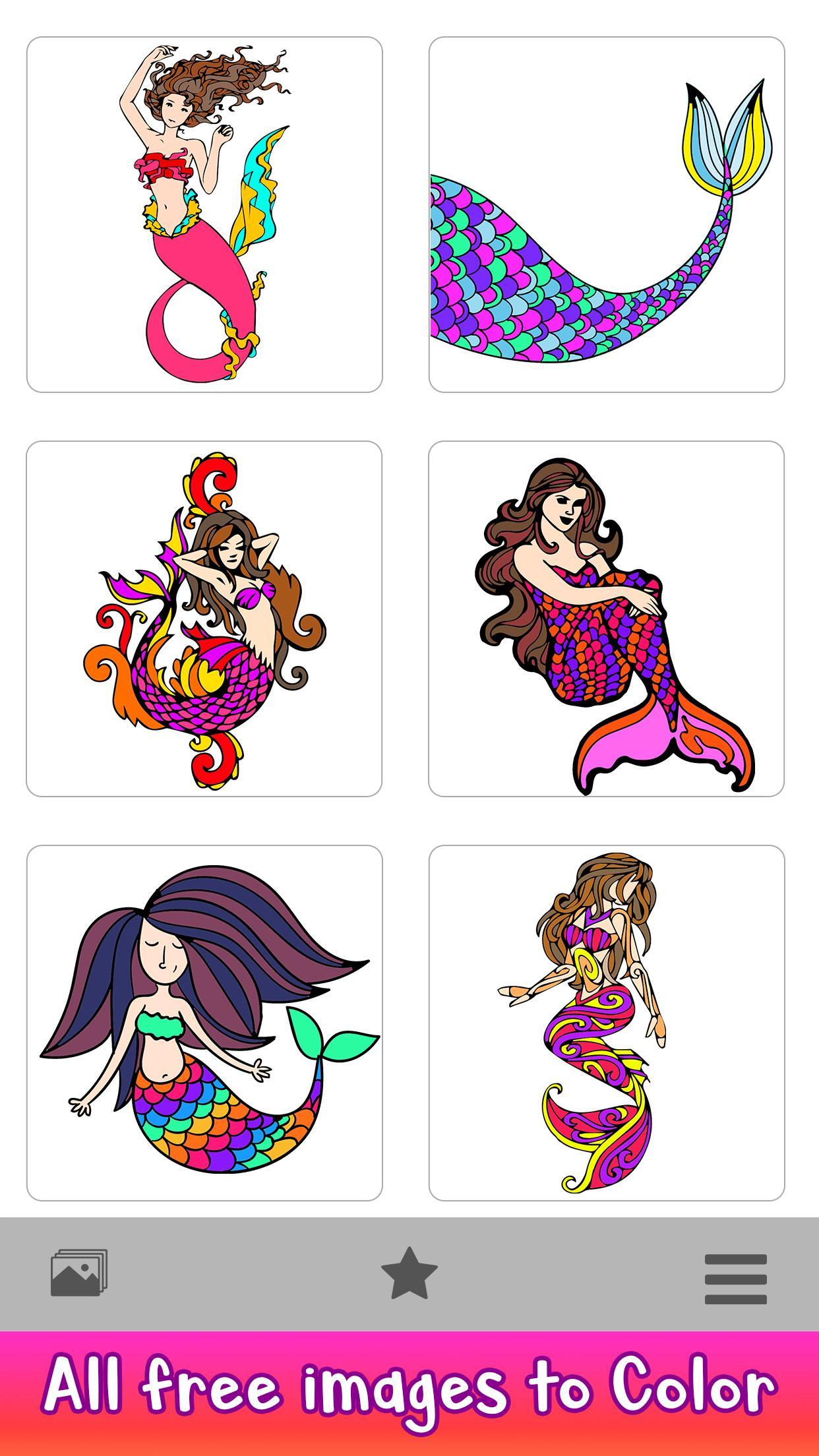 Download Mermaid Color By Number Adult Coloring Book Pages For Android Apk Download