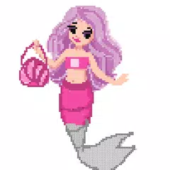 Скачать Mermaid Pixel Art Coloring Art XAPK