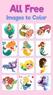 Screenshot 1 for Mermaid Pixel Art Coloring Art