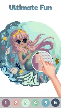 Screenshot 2 for Mermaid Pixel Art Coloring Art