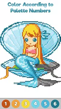 Screenshot 3 for Mermaid Pixel Art Coloring Art
