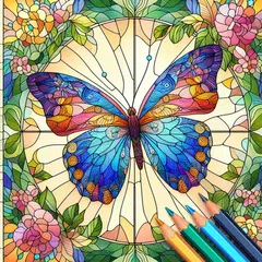 Stained Glass Color by Number Icon