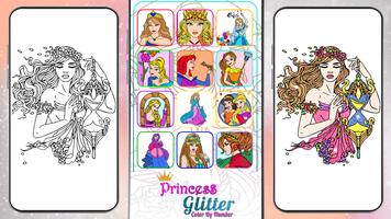 Poster Princess Glitter Color by No.