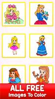 Poster Princess Color by Number Book