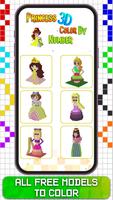 Princess 3D Color by Number Affiche