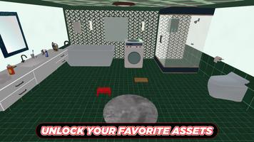 Washroom Cleanup 3D House Bath Affiche