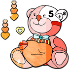 Teddy Bear Color by Number Art ícone