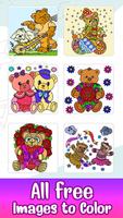 Teddy Bear Color by Number Art Cartaz