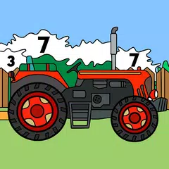 Tractors Color by Number Book Icon