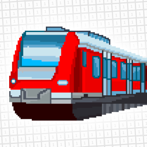 Trains Pixel Art Coloring Book