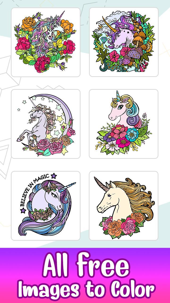 Download Unicorn Paint by Number - Fantasy Glitter Coloring for ...