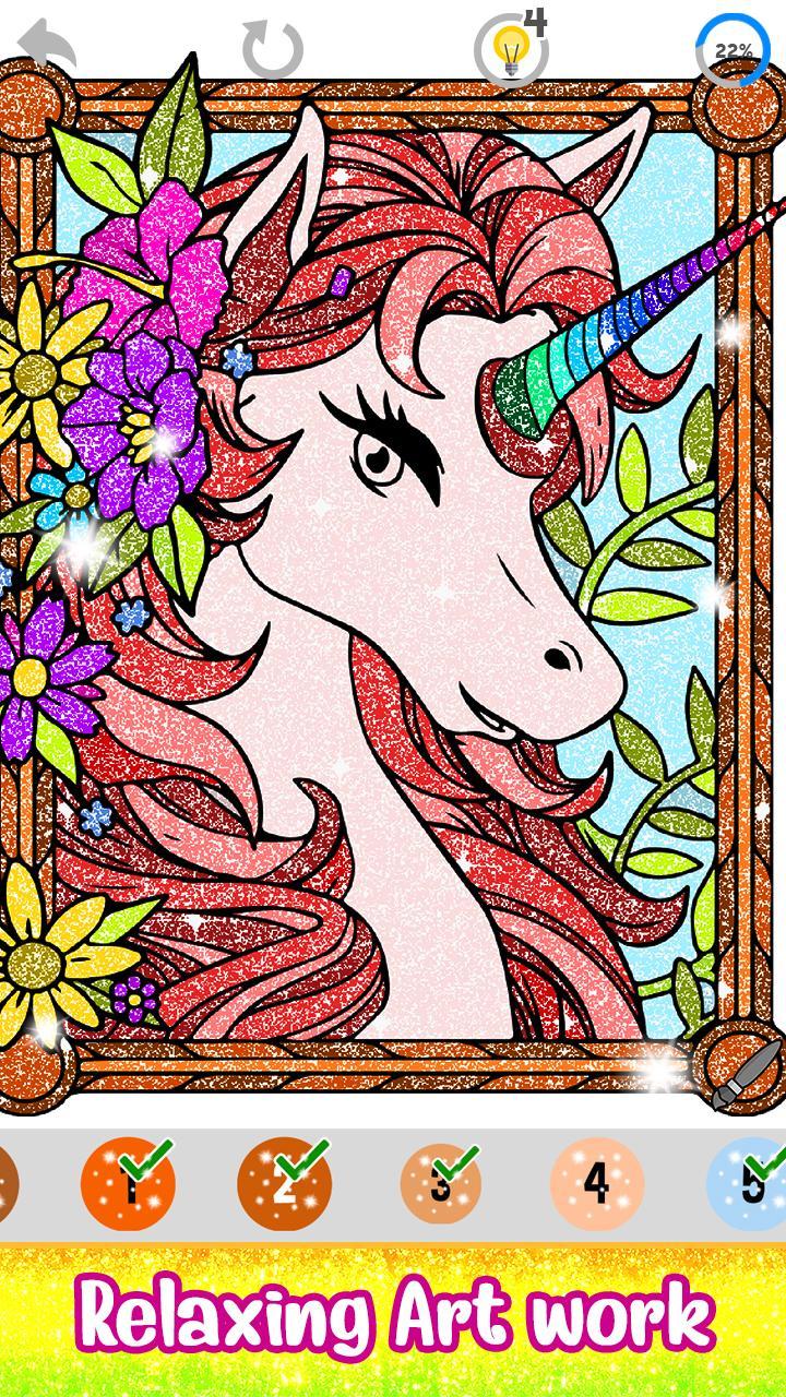Download Unicorn Paint by Number - Fantasy Glitter Coloring for ...