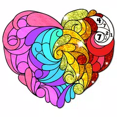 Valentine Glitter Painting Art Icon