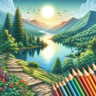 Nature Coloring Book Zeichen