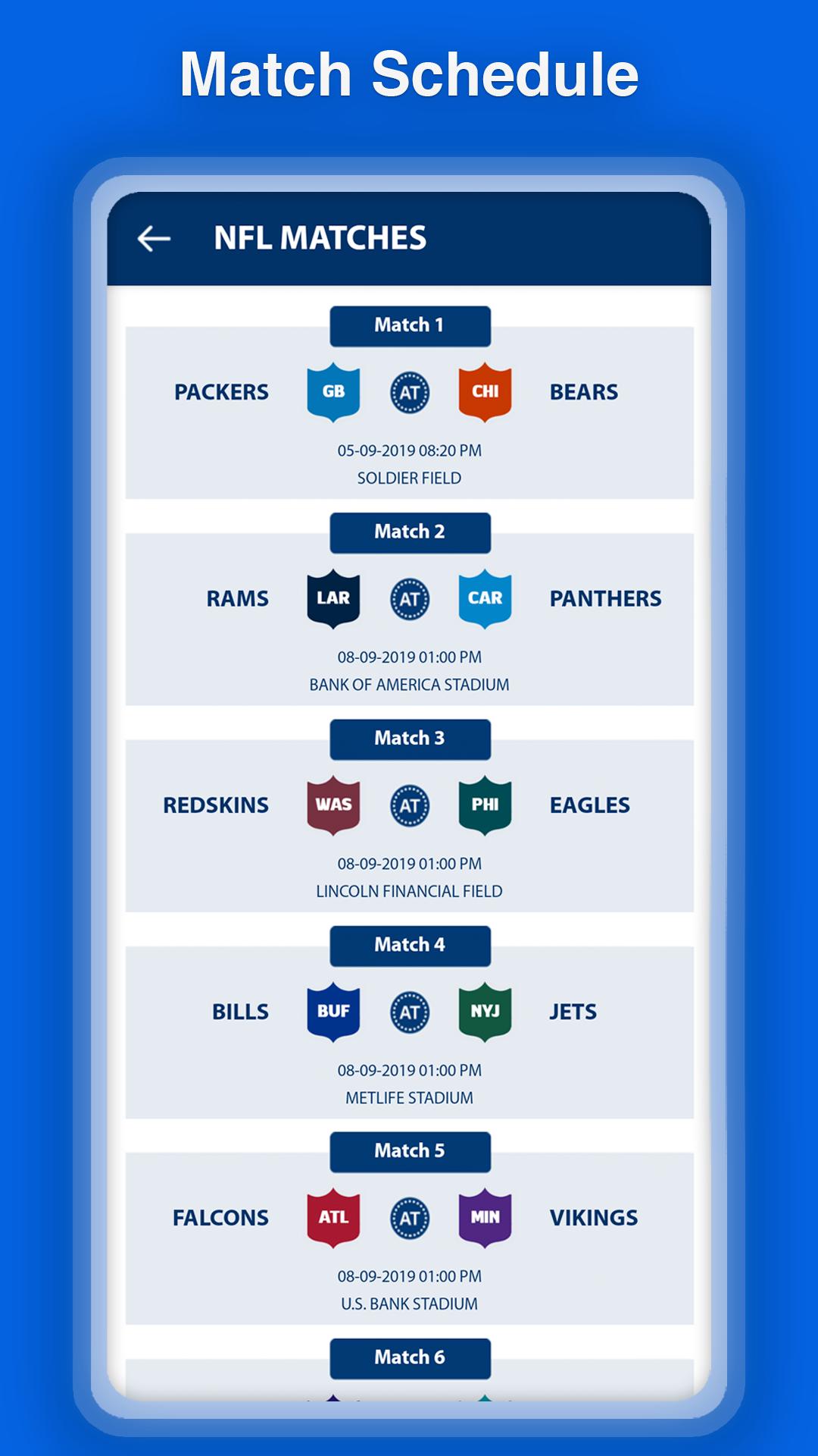 Football 2019 Nfl Scores & Schedule For Android - Apk Download