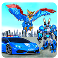 Flying Police Owl Robot Transform Car Robot Games
