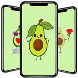 hình nền quả bơ dễ thương biểu tượng