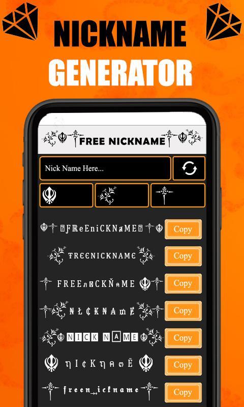 Nickname Generator Free Fonts: Name Creator Symbol pour ...
