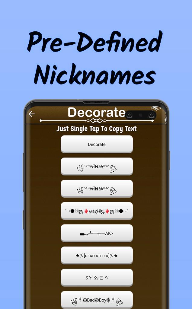 Nickname Generator Stylish/Decorate Names 2021 APK pour Android Télécharger