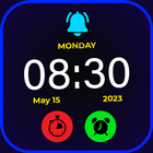 ikon Jam alarm: tampilan jam malam