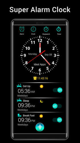 無料で スーパーナイトウォッチ 目覚まし時計 時計の壁紙 アプリの