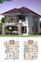 3D Small House Design Plans Affiche