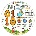 NW056 한글: Digital watch face