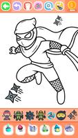 Boys Ninja Coloring & Memory Poster