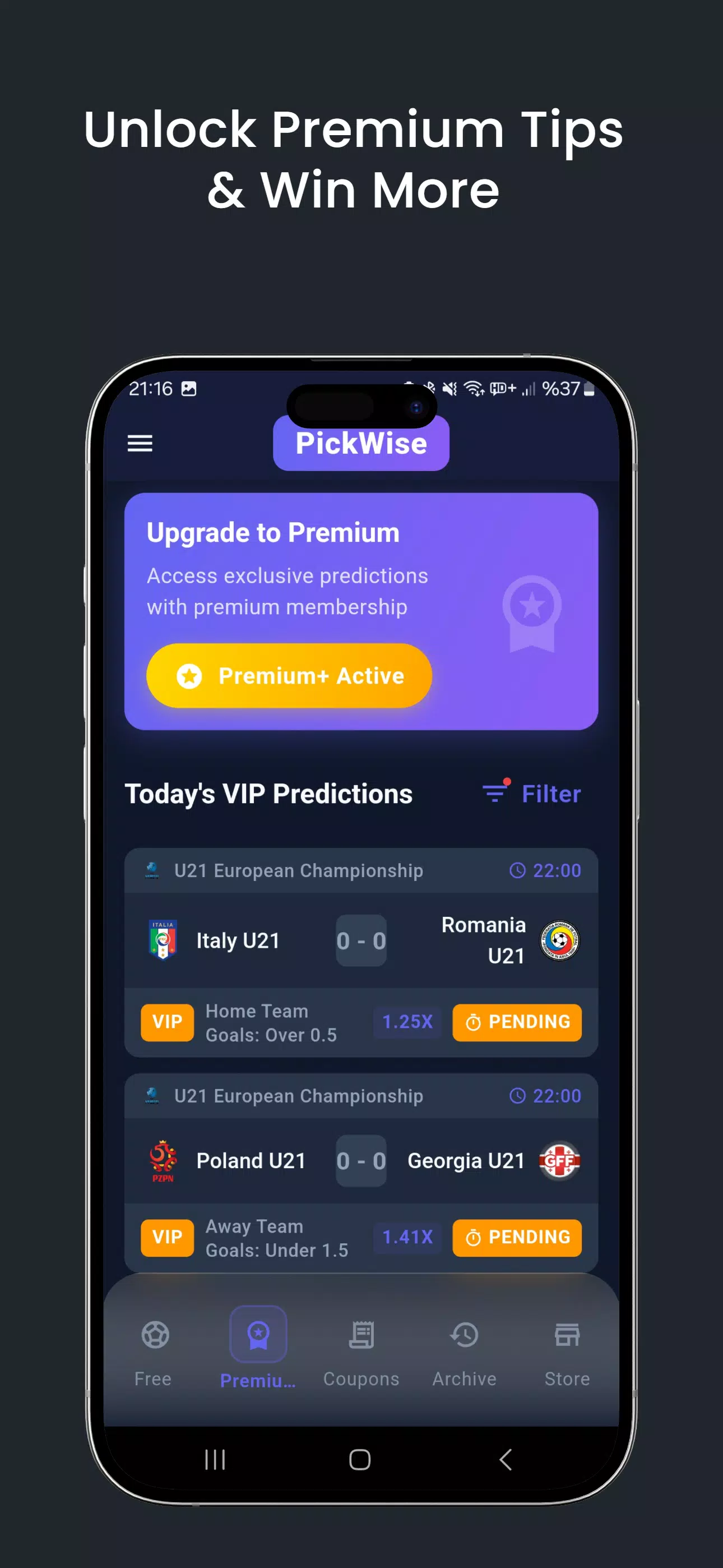 Pickwise screenshot 2